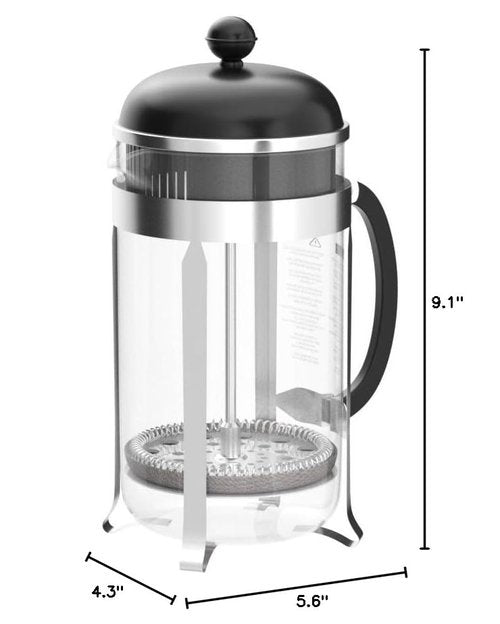Bodum 34oz Chambord French Press Coffee Maker, High-Heat Borosilicate Glass, Stainless Steel, White – Made in Portugal