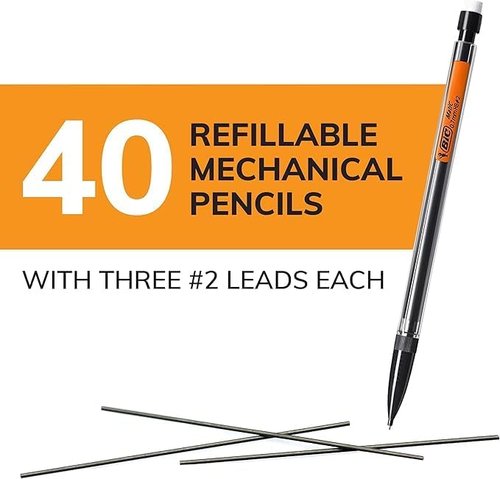 BIC Xtra Smooth Mechanical Pencil - 0.7 mm Medium Point, Refillable & Retractable | 40-Count Pack