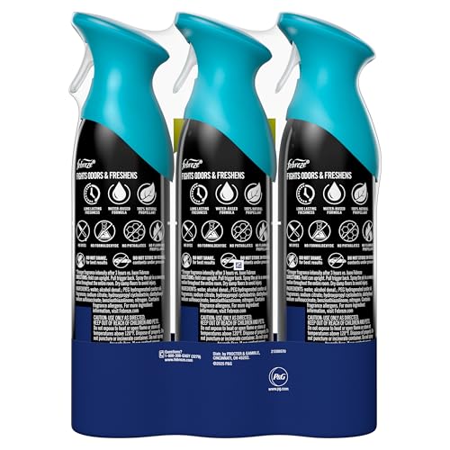 Febreze Air Mist, Air Freshener Spray, Odor Fighting Room Spray, Deodorizer for Home Bathroom Kitchen Office Apartment Dorm Room Classroom, Unstopables Fresh Scent, 8.1oz (Pack of 3)