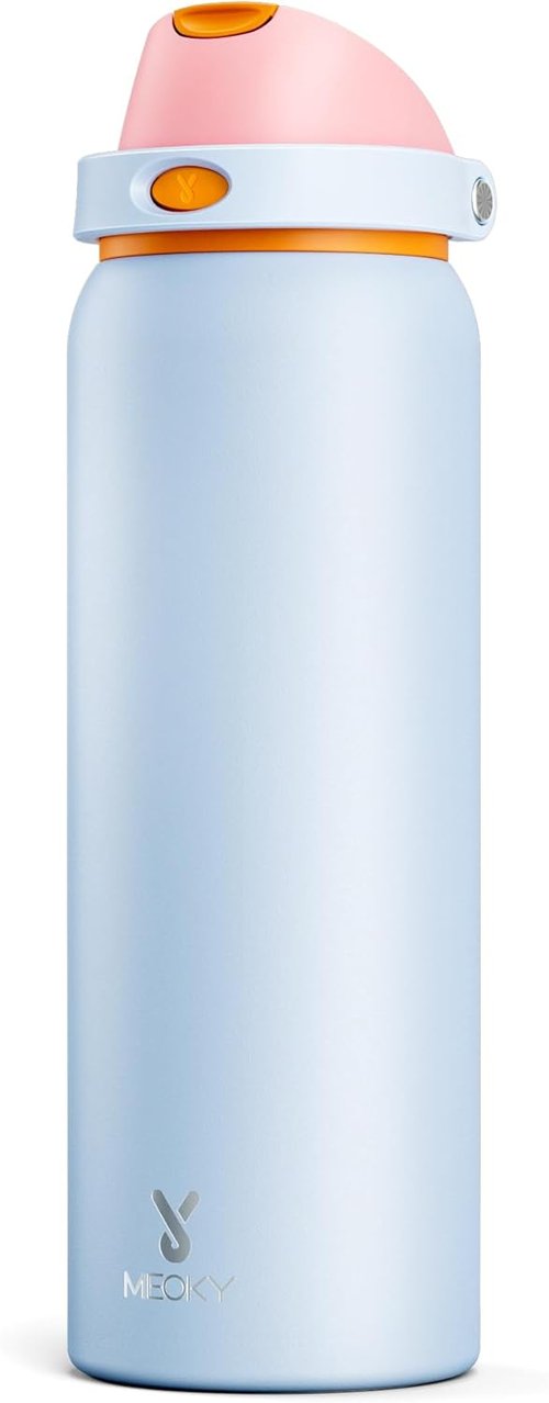 Meoky 40 Oz Insulated Water Bottle - Stainless Steel, Leak Proof, 24-Hour Cold, BPA-Free | Periwinkle