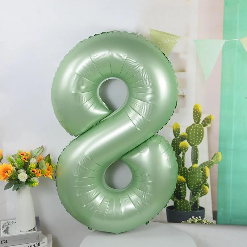 Numbers Balloon - 40 Inch Large Olive Green 3 for Birthday Decor | Perfect for Three-Year-Old Celebrations