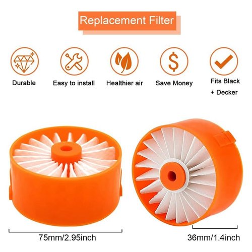 4 Pack Filter Element for BLACK+DECKER POWERSERIES Cordless Stick Vacuum Cleaner BSV2020G, BSV2020P # N665227, Compatible with Craftsman Filters, #N858184