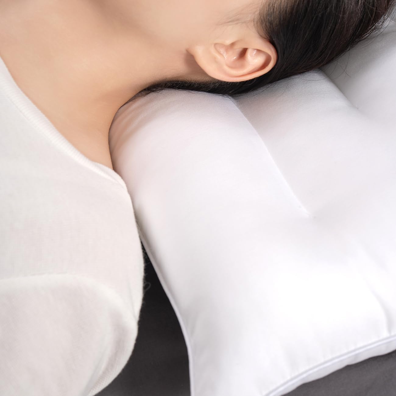 Pozino Flat Thin Pillows for Sleeping - Ultra Low 2.5 Inch Queen Size | Slim Down Alternative for Side, Back, Stomach Sleepers