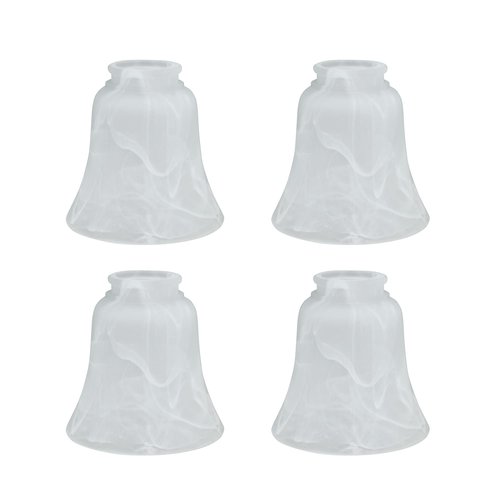 Aspen Creative 23030-4A Transitional Alabaster Bell Shape Ceiling Fan Glass Shade 2-1/8" Fitter, 4-3/4" D x 4-3/4" H, 4 Pack
