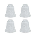 Aspen Creative 23030-4A Transitional Alabaster Bell Shape Ceiling Fan Glass Shade 2-1/8" Fitter, 4-3/4" D x 4-3/4" H, 4 Pack