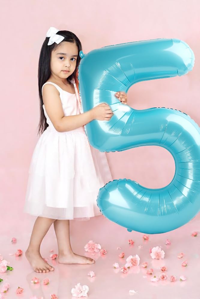 Numbers Balloon - 40 Inch Large Pastel Blue Balloon for 3rd Birthday Decor | Perfect for Parties