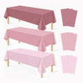 Regine Switzerland Pink Plastic Tablecloth - Waterproof Disposable Rectangle for Parties & Events