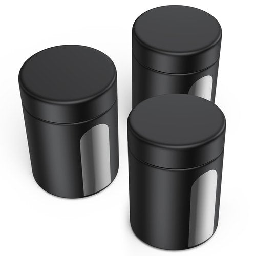 Glass Storage Jar (6 oz), 3 Pack Premium Smell Proof Visual Container with Child Resistant Cap, Small Waterproof Bottle Multipurpose Container for Coffee Teas Herbs Spices(180ml)
