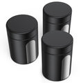 Glass Storage Jar (6 oz), 3 Pack Premium Smell Proof Visual Container with Child Resistant Cap, Small Waterproof Bottle Multipurpose Container for Coffee Teas Herbs Spices(180ml)