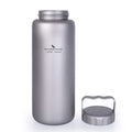 iBasingo 1050ml/35.5 oz Titanium Water Bottle with Handle Outdoor Leak-Proof Wide Mouth Sport Drinking Bottle Camping Tea Coffee Canteen Kettle for Hiking Climbing Running A-Ti3006D