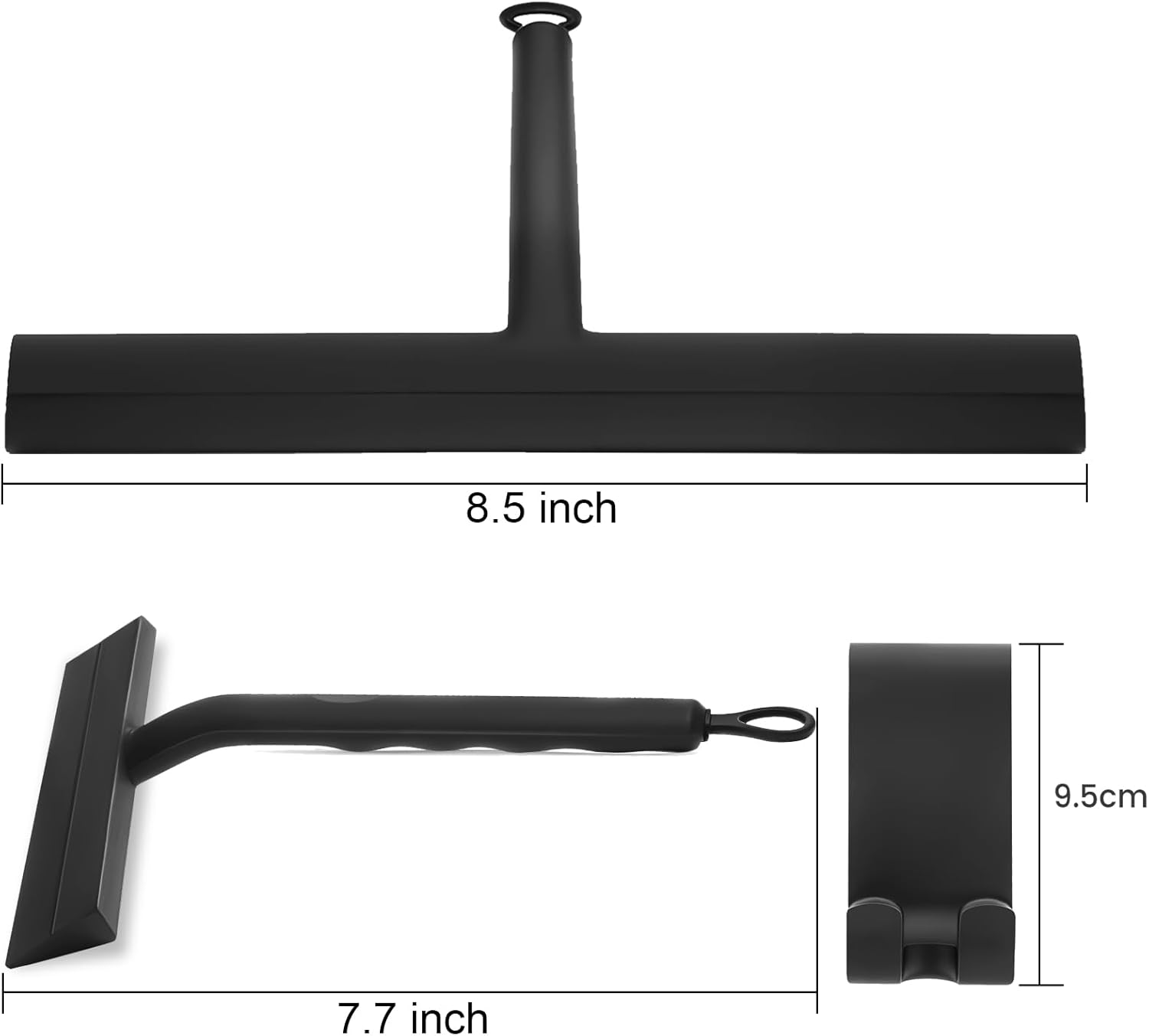Skiennix Shower Squeegee - Stainless Steel with Silicone Blade | Streak-Free Glass & Mirror Cleaner