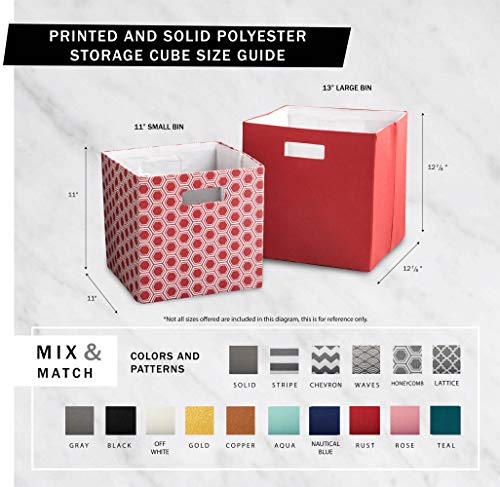 DII Polyester Cube Storage Collection Hard Sided Collapsible, 11x11x11, Gold