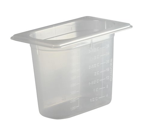 San Jamar Modpans 1/9 Food Pan with Lid for Kitchens and Restaurants, Plastic, 1/9 Size, Clear