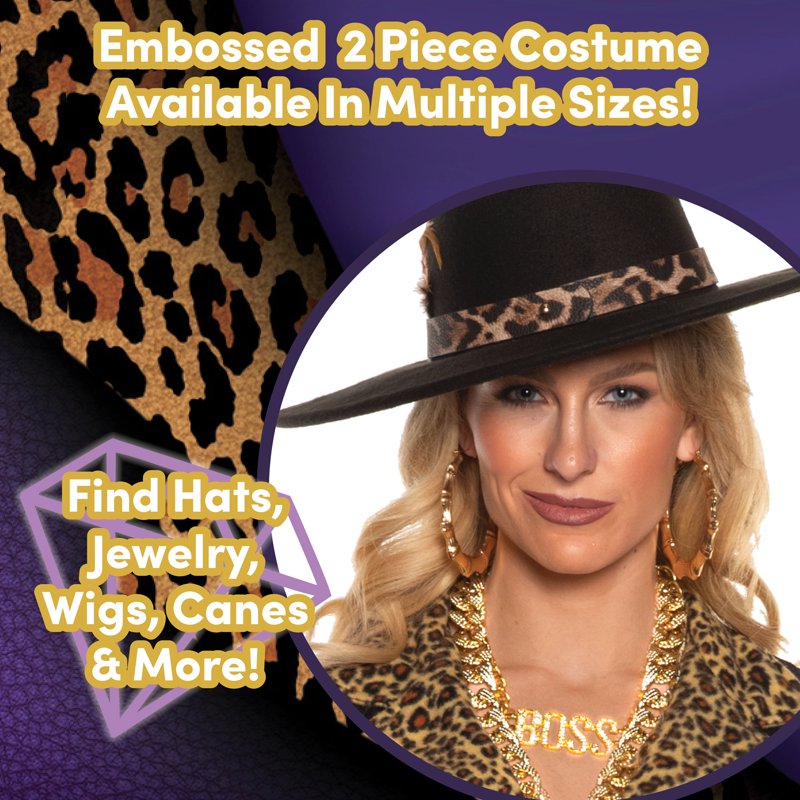 X-Large Sexy Gangster Costume Women Cropped Velvet Suit with Hip Chain - 70s 80s 90s Party