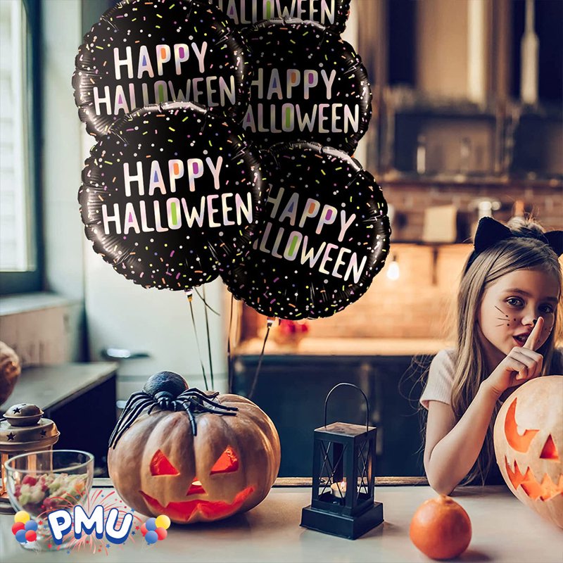 PMU Halloween "Happy Halloween" Sprinkle 18in Mylar-Foil Balloon (25/pkg) Pkg/1