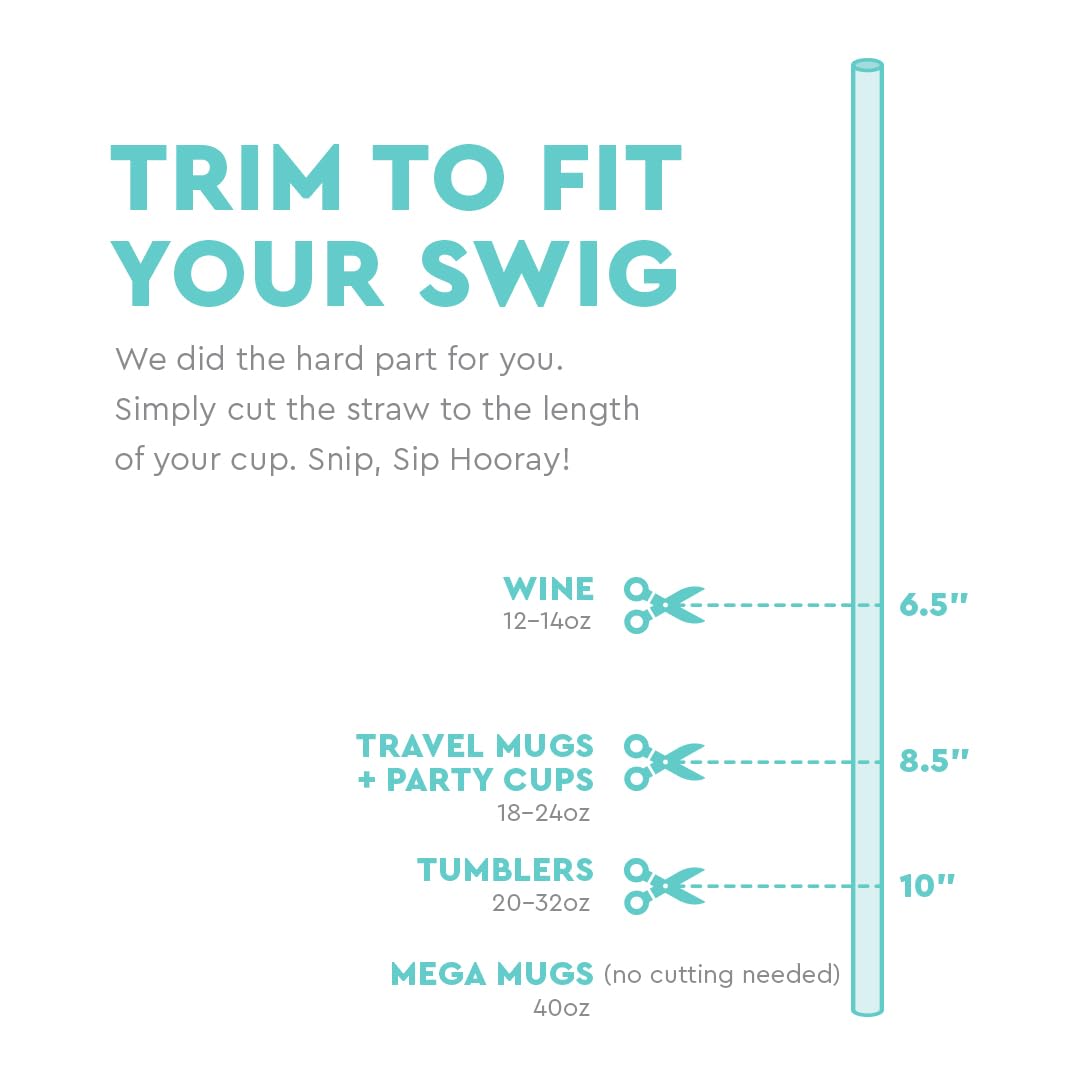 Swig Straw Toppers Set, 3 Reusable Straws with 3 Silicone Covers, Straw Cover Cap Customizable Length, Compatible with 40oz Tumblers, Tumbler Accessories (Mahjong)