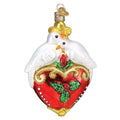 Old World Christmas Two Turtle Doves Glass Blown Ornament for Christmas Tree, Handcrafted Holiday Decoration, Wildlife Animal Collection