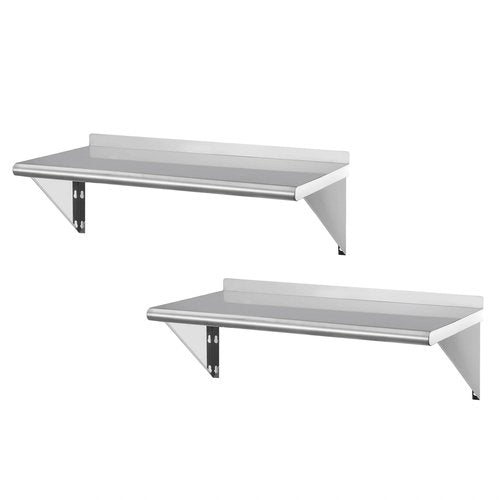 APLSS NSF All 430 Stainless Steel Wall Shelf 14 x 36 Inches - 2 Pack 230 lb, Floating Mount Rack for Commercial & Residential Use