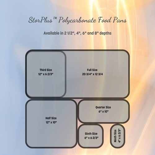 Carlisle FoodService Products Storplus Food Storage Container Food Pan, Chafing Pan for Catering, Buffets, Restaurants, Polycarbonate (Pc), 1/3 Size 8 Inches Deep, Clear, (Pack of 6)