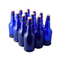 FastRack Swing Top Glass Bottles |16 oz – Pack of 12 | Blue Flip Top Glass Bottles for Home Brewing, Carbonated Drinks, Kombucha, Fermentation, Water | Food Grade – ECO Friendly