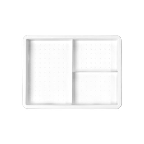madesmart 24-Compartment Junk Drawer Organizer with Sliding Top Tray, Multi-Purpose Storage for Kitchen, Office & Bathroom Drawers, White