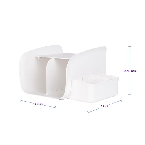 Ubbi Tabletop Diaper Caddy, Diaper Storage, Caddy Organizer, Stores Baby Diapers, Wipes & Baby Accessories, White