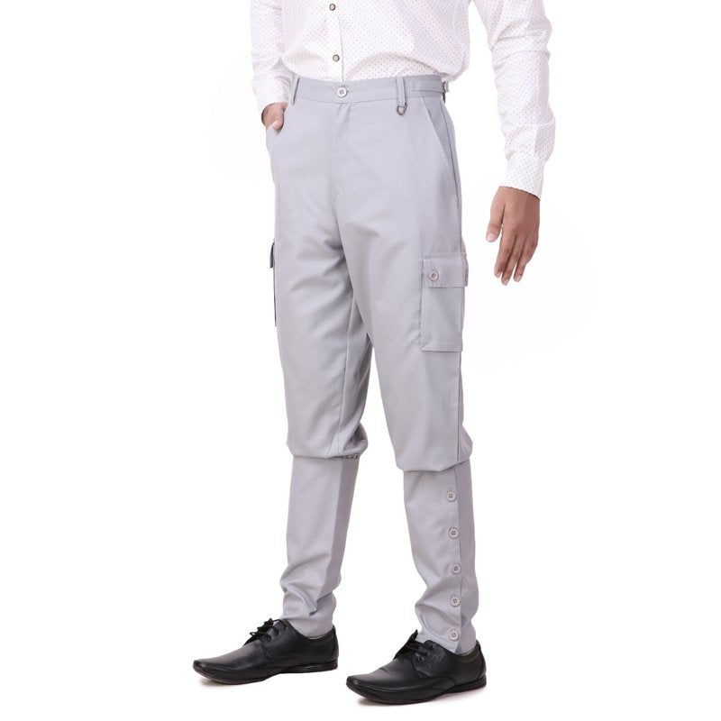 Men's Victorian Steampunk Airship Pants - Silver, M Costume Trousers