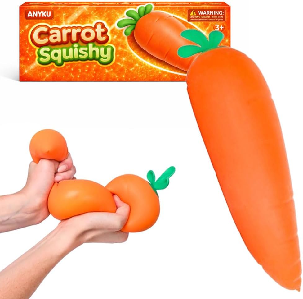Skiennix Carrot Squishy Toy - Realistic Giant Stress Relief Fidget Ball for Relaxation | Perfect for Easter Gifts