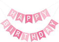 Happy Birthday Banner - Pre-Strung Party Decoration for All Ages | Pink Hanging Sign