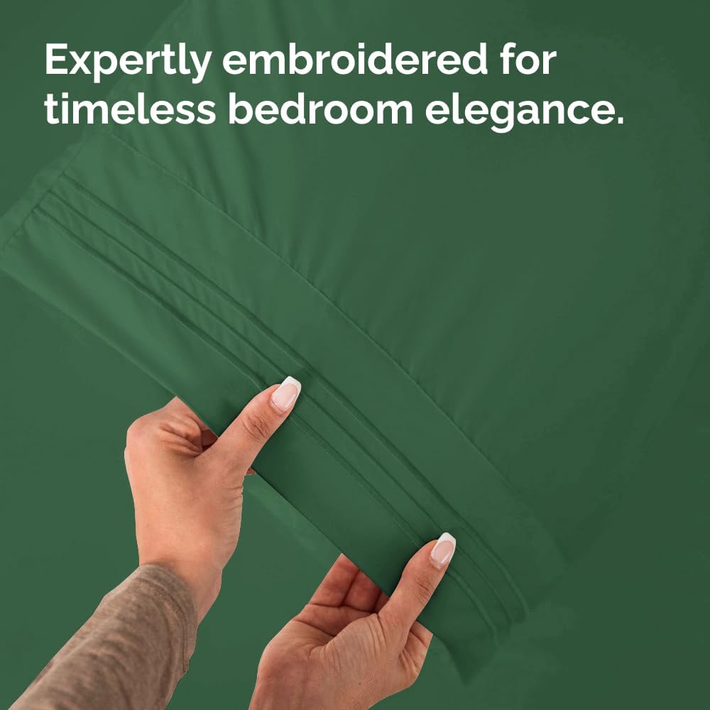 Skiennix Body Pillowcases Set of 4 | Soft, Breathable 20x54 Long Pillow Covers - Emerald Green, Fade-Free & Machine Washable