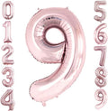 GOER Rose Gold Foil Number 9 Balloons - Giant 42-Inch Birthday Party Decorations (3 Pcs)