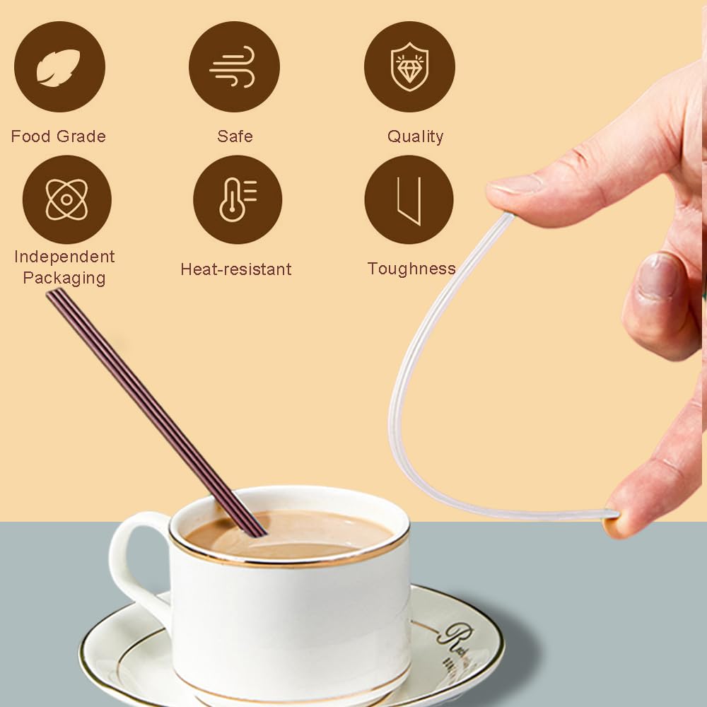 Ouliget Three Hole Coffee Stirrers Sticks Individually Wrapped,2 in 1 Disposable Plastic Coffee Straw for Coffee Milk Tea Cocktail Party Drinking Supplies,7.3 Inches (White)