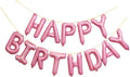 GOER Happy Birthday Balloons - 16 Inch Light Pink Foil Letter Banner for Party Decorations