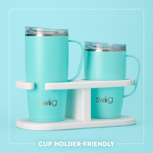 Swig Life 22oz Travel Mug, Insulated Tumbler with Handle and Lid, Travel Coffee Mug, Cup Holder Friendly, Stainless Steel 22 oz Tumbler, Reusable Insulated with Lid (Saturdays in Columbus)