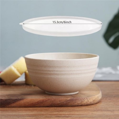 falichchch 10 Pack Unbreakable Wheat Straw Bowls with Lid, 26 OZ Cereal Bowls for Kitchen, Dishwasher Safe Soup and Salad Bowls, Reusable microwave bowl for Ice Cream,Snack and Fruits