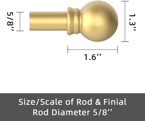 GXOACKJ Decorative Gold Curtain Rods - Heavy Duty Metal Set for Windows 28-78 Inches