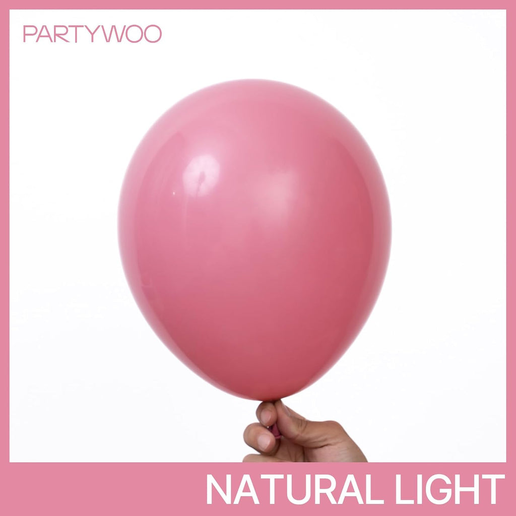 PartyWoo Mauve Balloon Arch Kit - 140pcs in Dusty Pink & Rose Blush for Baby Showers, Weddings & Birthdays