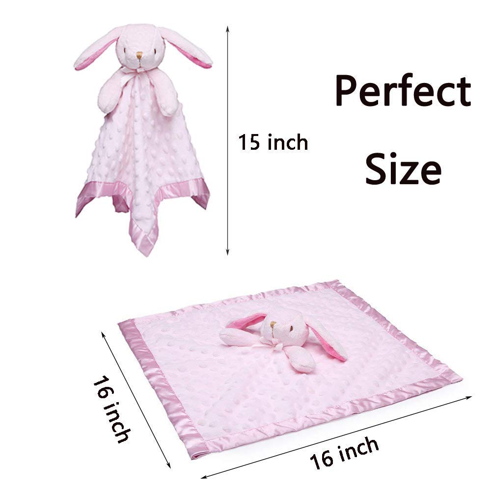 Pro Goleem Elephant & Bunny Security Blanket - Soft 16'' Comfort for Babies