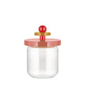 Alessi Mr. Sottsass I Suppose ES16 / 75 2 - Design Hermetic Glass Jar with Lid in Beech, Pink, Red and Yellow Wood