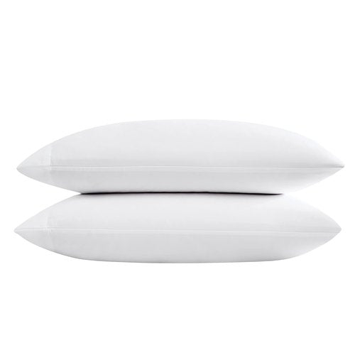 Vera Wang - Pillow Case Set, Luxury Sateen Cotton Bedding, 800 Thread Count, Soft & Smooth Bedding Set (White, Standard Pillowcases)