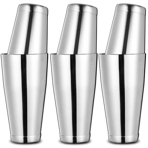 Etens Bulk Commercial Cocktail Shakers 6pc Set, Professional Boston Shakers, Weighted Cocktail Shaker Tins for Bartending - Stainless Steel Bar Shaker Set for Restaurants & Bars - Silver