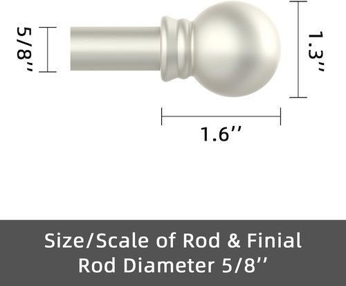 GXOACKJ Curtain Rods - Heavy Duty 5/8 Inch Decorative Metal Set for Windows 32-48 Inch