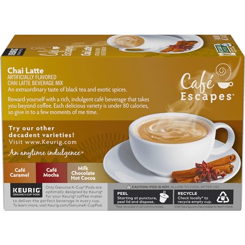 Cafe Escapes Chai Latte Keurig Single-Serve K-Cup Pods, 72 Count