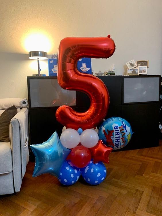 Red Number 40 Balloon - 40-Inch Birthday Decoration for 40th Party | Perfect for Girls & Boys
