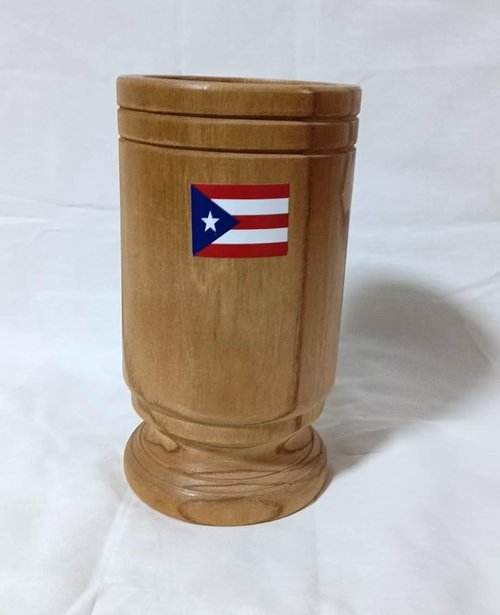Puerto Rico Tall Size Wood Mortar & Pestle – Authentic Pilon for Boricua Style Cooking | Traditional Puerto Rican Kitchen Tool