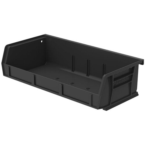 Akro-Mils 30232 AkroBins Plastic Storage Bins, Space-Saving Stackable Bins for Garage, Pantry, Craft Organization, 5" x 11" x 3", Black, 8-Pack
