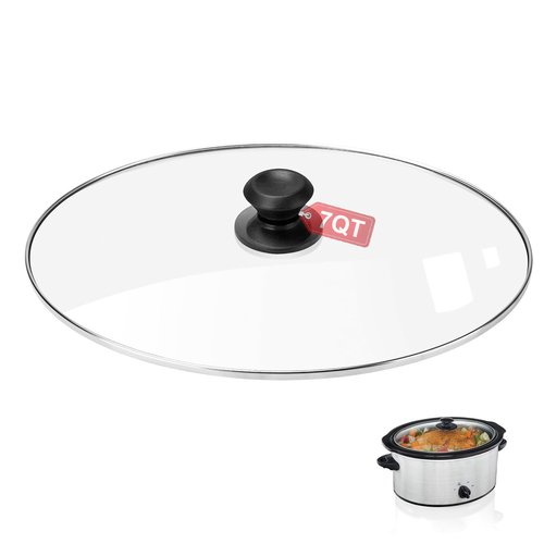 Oval Glass Crock Pot Lid 7 Quart Replacement for Oval lid Crock Pot Slow Cooker SCV700SS and for Hamilton Beach Slow Cooker Lids Replacement 7 Quart 33474G.