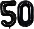 GOER Jumbo 42 Inch Number 50 Balloons - Black Foil Helium Balloons for 50th Birthday & Anniversary Celebrations
