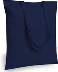 TOPDesign 16"x15" Navy Blue Cotton Tote Bags - 6-Pack Lightweight Reusable Grocery Bags for DIY & Promotions
