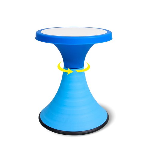 AOBOTE Kids Wobble Stool, 360° Rotatable Children Swivel Chair with Color Block Design, 100KG Load Bearing, for Home and Classroom Learning, Ages 6+ (Blue)